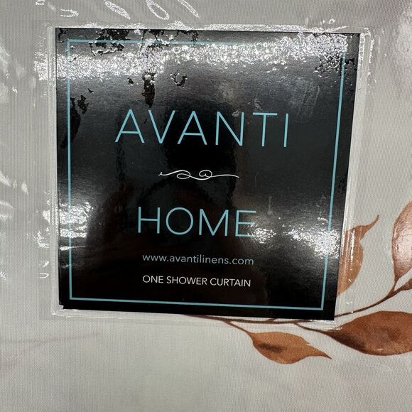 Avanti Linens Fabric Shower Curtain Pumpkins Grateful Patch 72"x 72" White - Picture 3 of 5